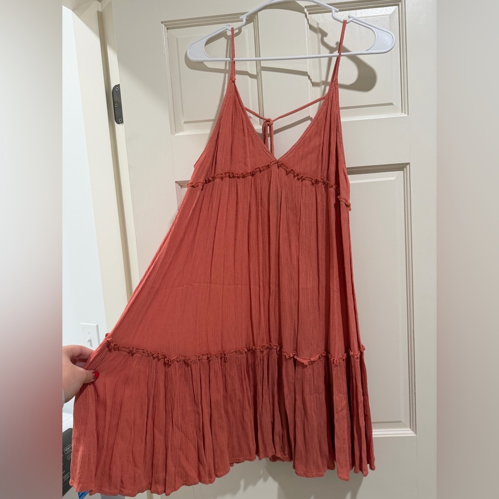 Wild Fable Rust Orange Tiered Dress